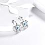 Aurora Tears Turtle Necklace/Earrings/Ring Set Celtic Spiral 925 Sterling Silver Sea Animal Viking Swirls Turtle Jewelry Sets Women Birthstone Ancient Symbol Crystal Cute Jewellery