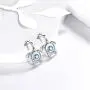 Aurora Tears Turtle Necklace/Earrings/Ring Set Celtic Spiral 925 Sterling Silver Sea Animal Viking Swirls Turtle Jewelry Sets Women Birthstone Ancient Symbol Crystal Cute Jewellery