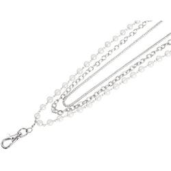 Sarah Womens Layered Pearl Fashion Lanyard with Tassel Pendant