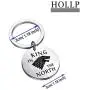 HOLLP GOT Inspired Jewelry House Stark Gift King in The North Keychain Gift for GOT Fans HOLLP GOT Inspired Jewelry House Stark Gift King in The North Keychain Gift for GOT Fans