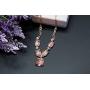 Rose Gold Plated Pink Tulip Flower Statement Necklace