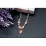 Rose Gold Plated Pink Tulip Flower Statement Necklace Rose Gold Plated Pink Tulip Flower Statement Necklace