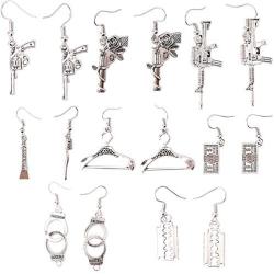 Gothic Dangle Earrings,Handcuff Razor Blade Silver-Colored Drop Earrings for Women Girls