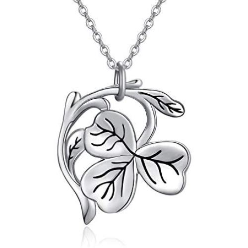 SIMONLY Shamrock Necklace for Women Three Leaf Clover Pendant Necklace St Patricks Day Necklaces Lucky Jewelry Gifts
