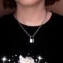 Lock Pendant Y Necklace Simple Cute Necklaces Long Multilayer Chain Fashion Jewelry Women Girls Gift for Her