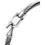 Tiyad Stainless Steel Twisted Bracelet Cable Bangle with Hook Clasp for Women Girl Jewelry. (SILVER)