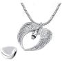 misyou Birthstone Angel Wings Mom Cremation urn Memorial Keepsakes Necklace Ashes Jewelry Stainless Steel Pendant