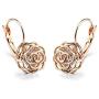 Blooming CZ Filigree Rose Flower Crystal Leverback Dangle Drop Earrings for Women Girls Sensitive Ear Sweet Sunflower Dangling for Lovers Wedding Elegant Diamond Jewelry Gifts Hypoallergenic