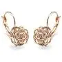 Blooming CZ Filigree Rose Flower Crystal Leverback Dangle Drop Earrings for Women Girls Sensitive Ear Sweet Sunflower Dangling for Lovers Wedding Elegant Diamond Jewelry Gifts Hypoallergenic