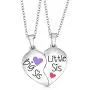 Big Sis & Lil Sis Gifts Jewelry Heart Necklace Set, 2 Sister Necklaces, Big & Little Sisters Jewelry