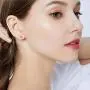 Creativity Ruby Love Heart Stud Earrings, White Gold Plated Hypoallergenic Earings for Girls and Women
