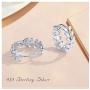 Small Hoop Earrings 925 Sterling Silver Tiny Cartilage Leaf Hoop Earrings Jewelry Gifts with Gift Box for women and girls( silver) (earring A)