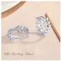 Small Hoop Earrings 925 Sterling Silver Tiny Cartilage Leaf Hoop Earrings Jewelry Gifts with Gift Box for women and girls( silver) (earring A)