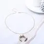 Jovono Boho Fashion Crescent Moon Pendants Necklaces Hammered Moon Necklace Jewelry for Women and Girls (Gold+Veins)