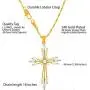 LIFETIME JEWELRY Cubic Zirconia Snowflake Cross Necklace Chain 24k Gold Plated