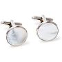 MRCUFF Mother of Pearl Cufflinks and Studs Tuxedo Set in a Presentation Gift Box & Polishing Cloth