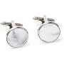 MRCUFF Mother of Pearl Cufflinks and Studs Tuxedo Set in a Presentation Gift Box & Polishing Cloth