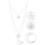 S925 Sterling Silver Multilayer Dot Bar Layered Triple Chain Pendant Necklace for Women