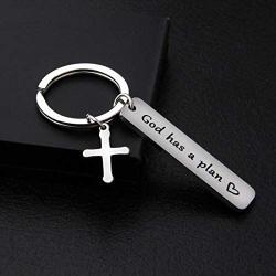 Zuo Bao Religious Gifts Inspirational Quote Keychain God Has a Plan Christian Jewelry for Friend Family Member Faith Keyring