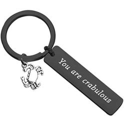 ENSIANTH Funny Crab Keychain You Are Crabulous Keychain Crab Jewelry for BFF Traveler Gift