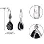 EVER FAITH 925 Sterling Silver Garnet Gemstone Crystal Art Nouveau Inlay Teardrop Hook Earrings