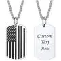 Custom Dog Tag Necklace for Men Women Stainless Steel Enamel Star US America Flag Pendant Patriotism Pendant Charm with Spiga Chain 22 Inch, Personalized Engraved Tags Custom Dog Tag Necklace for Men Women Stainless Steel Enamel Star US America Flag Pendant Patriotism Pendant Charm with Spiga Chain 22 Inch, Personalized Engraved Tags