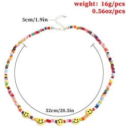 Handmade Colored Beaded Smiley Necklaces, Ladies Fashion Necklaces
