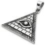 GUNGNEER Egypt Pyramid Necklace Silvertone Horus Evil Eye Illuminati Antique Charm Pendant Stainless Steel Jewelry
