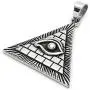 GUNGNEER Egypt Pyramid Necklace Silvertone Horus Evil Eye Illuminati Antique Charm Pendant Stainless Steel Jewelry GUNGNEER Egypt Pyramid Necklace Silvertone Horus Evil Eye Illuminati Antique Charm Pendant Stainless Steel Jewelry