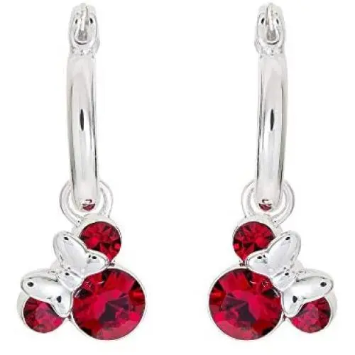Disney Minnie Mouse Birthstone Jewelry for Women and Girls, Minnie Mouse Crystal Hoop Earrings