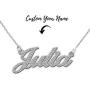 MyNameNecklace Sparkling CZ Diamond-Cut Sterling Silver 925 Name Necklace -Custom Pendant Nameplate Jewelry Gift for Women- Girl- Teens