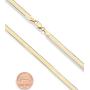 Miabella 18K Gold Over Sterling Silver Italian Solid 4.5mm Flexible Flat Herringbone Chain Necklace Men Women 16, 18, 20, 22, 24 Inch 925 Made in Italy