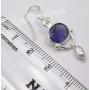 SilverStarJewel 925 Sterling Silver Violet Cut Iolite Earrings 1.5'' Gemstone Jewelry