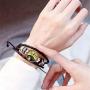 Jack and Sally Nightmare Before Christmas Adjustable Hand Woven Leather Bracelet-2