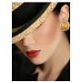 Touchstone''Tribal Bohemian Chic'' Indian Bollywood artistic fringes motif designer jewelry earrings for women