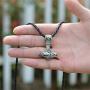 AILUOR Men Viking Leather Norse Thors Hammer Mjolnir Celtic Knot Pendant Necklace Jewelry Scandinavian