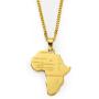 Aiyo Nice Hip Hop Jewelry 75cm Long Chain Platinum 18K Gold Plated African Map Pendant Necklace