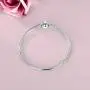 LONAGO Jewelry Moments Round Clasp Snake Chain Charm 925 Sterling Silver Bracelet Fit Pandora Charm Birthday Gift for Women Mom