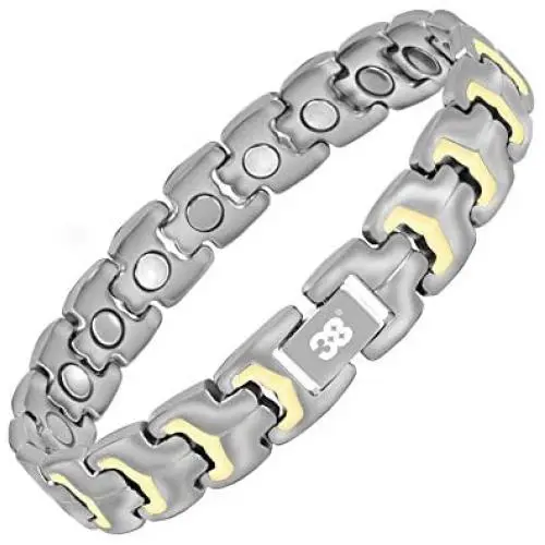 38 Elegant Titanium Magnetic Bracelets Mens Pain Relief for Arthritis Health with Free Link Removal Adjusting Tool