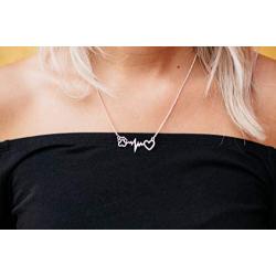 Rosa Vila Dog Paw Heartbeat Necklace, Dog Necklace, Veterinarian Gifts For Women, Dog Jewelry, Dog Owner Gifts, Dog Paw Necklace, Dog Gifts For Women, Dog Lover Necklaces, Vet Tech Jewelry