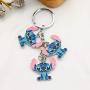 Funny Stitch Gift Lilo & Stitch Inspired Gift Hibiscus Flower Jewelry Stitch Keychain Touch Me and I Will Bite You Hawaiian Trip Gift