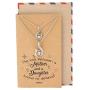 Quan Jewelry Handmade Mother Daughter Necklace, Mermaid Tail Pendant with Swarovski Crystals, Set of 2 Necklaces, Inspirational Quote with Greeting Card
