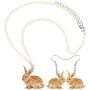 WEVENI Acrylic Easter Rabbit Bunny Jewelry Set Hare Earrings Necklace Pendant Sweet Gifts for Women Girls Ladies