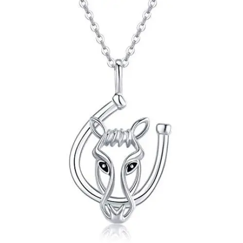 CHENGHONG Lucky Horseshoe Necklace 925 Sterling Silver Cute Animal Horse Pendant Necklace Jewelry Gift for Women Girls CHENGHONG Lucky Horseshoe Necklace 925 Sterling Silver Cute Animal Horse Pendant Necklace Jewelry Gift for Women Girls