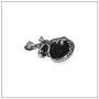 Heavstjer Punk Rock Stainless Steel Dragon Pendant Crystal Ball Necklace,24inches Link Chain