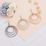Fashion Costume Jewelry Dangle Drop Circle Hoop Earrings Set For Women Teen Silver Gold Black Tone