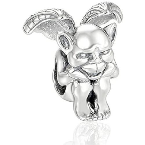 EVESCITY Limited Edition Gargoyle 925 Sterling Silver Bead for Charms Bracelets for Charm Bracelets Like Pandora & Others Best Jewelry Gifts for Hunchback of Notre Dame Fans Halloween