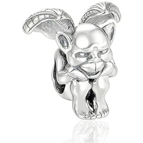 EVESCITY Limited Edition Gargoyle 925 Sterling Silver Bead for Charms Bracelets for Charm Bracelets Like Pandora & Others Best Jewelry Gifts for Hunchback of Notre Dame Fans Halloween