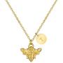 Joycuff Always Bee with Her, Bee Happy-Gold Dainty Initial Necklace 18K Gold Plated Bee Pendant Name Necklaces Gifts for Best Friend Mom Daughter Wife Sister Bee Lovers