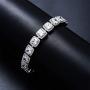 Fantex 18K White Gold Plated Tennis Link Bracelet, Iced Out Sparkling CZ Diamond Hip Hop Tennis Chain Jewelry for Men & Women